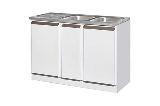1200 sink unit with double end bowl stainless steel sink top